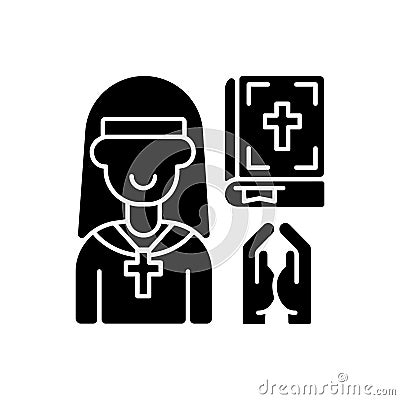 Clergy black glyph icon Vector Illustration