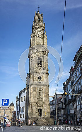 Clerigos Church Tower, Porto, Portugal Editorial Stock Photo