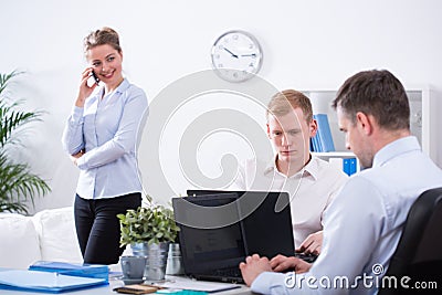 Clerks working in corporation Stock Photo