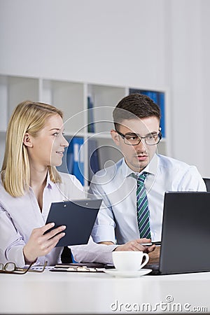 Clerks working in office Stock Photo