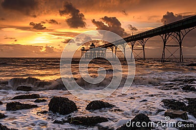 Clevedon Pier, somerset at sunset Stock Photo