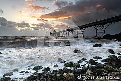 Clevedon Pier, somerset at sunset Stock Photo