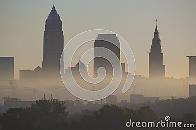 Cleveland Fog Stock Photo