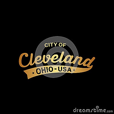 City of Cleveland lettering design. Cleveland, Ohio typography design. Vector and illustration. Vector Illustration