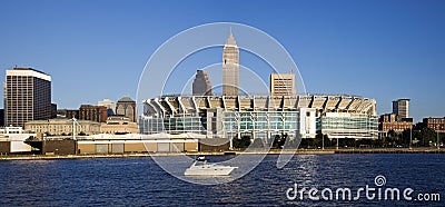Cleveland from Lake Erie Stock Photo