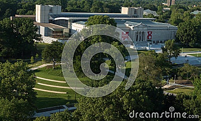 Cleveland museum of art and the walkway from above Editorial Stock Photo