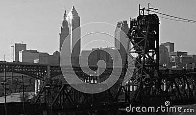 Cleveland, officially the City of Cleveland, is a city in the U.S. state of Ohio and the county seat of Cuyahoga County. Stock Photo