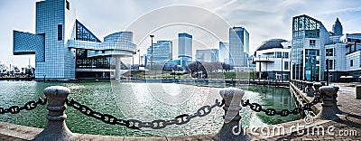 Cleveland ohio city skyline daytime Stock Photo