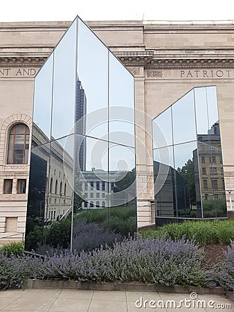 Cleveland Ohio monoliths glass nature Editorial Stock Photo