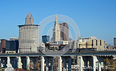 Cleveland Skyline daytime Editorial Stock Photo