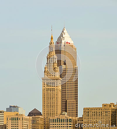 Cleveland Ohio Skyscrapers Editorial Stock Photo