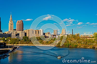 Cleveland river scene Stock Photo