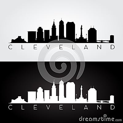 Cleveland skyline silhouette Vector Illustration