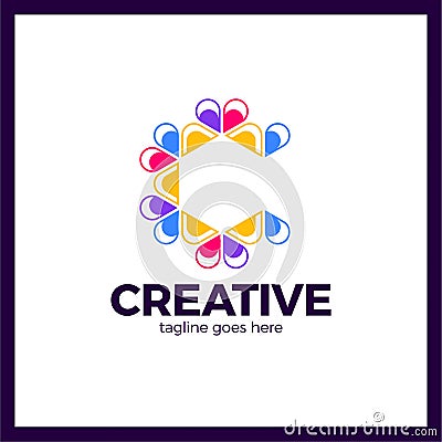 Clever, Creative, triangle, Colorful, Letter C. Smart and idea l Stock Photo