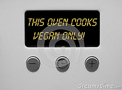 Clever digital timer cooker clock message remark witty alert warning dinner dog sign symbol cook food funny comical phrase quip Stock Photo