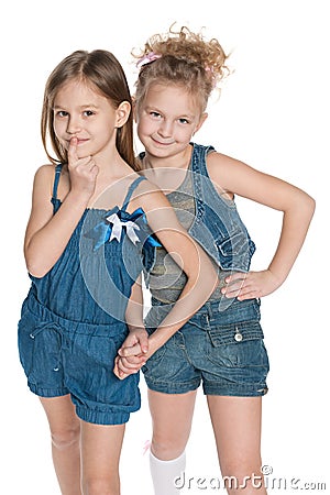 Clever little girls Stock Photo