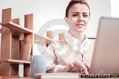 Clever skilled practitioner being involved in new project creation Stock Photo