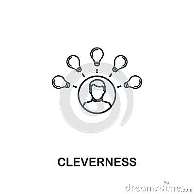 Cleverness outline icon. Premium style design from project management icons collection. Simple element cleverness icon. Ready to u Stock Photo