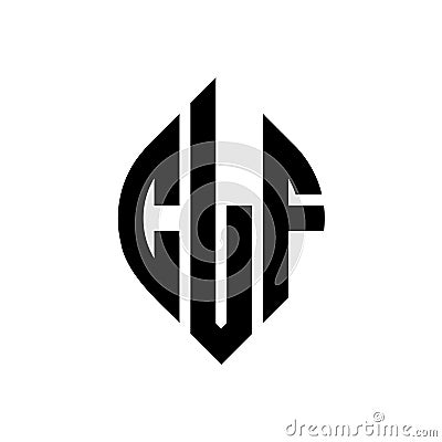 CLF circle letter logo design with circle and ellipse shape. CLF ellipse letters with typographic style. The three initials form a Vector Illustration