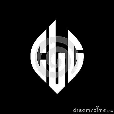 CLG circle letter logo design with circle and ellipse shape. CLG ellipse letters with typographic style. The three initials form a Vector Illustration