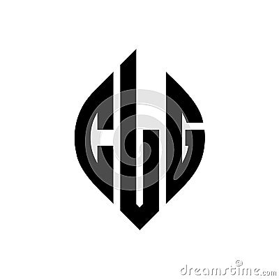 CLG circle letter logo design with circle and ellipse shape. CLG ellipse letters with typographic style. The three initials form a Vector Illustration