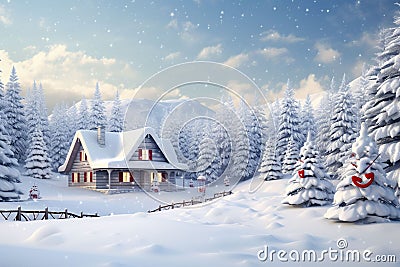 Clic Christmas card featuring a joyful winter Stock Photo