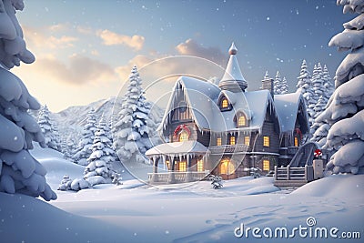 Clic Christmas card featuring a joyful winter Stock Photo