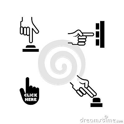 Click the button. Simple Related Vector Icons Vector Illustration