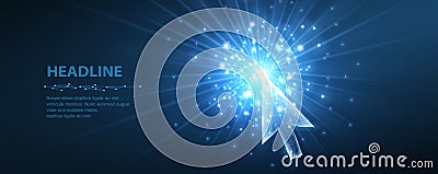 Click. Computer mouse arrow cursor pointer. Click here button, buy now, online oder, digital icon, web link, choice Vector Illustration