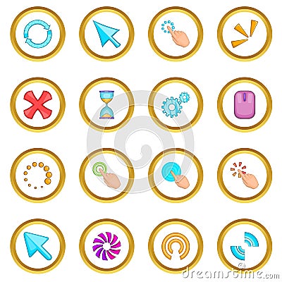 Click cursors icons circle Vector Illustration