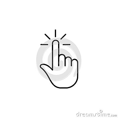 Click, finger, gesture, hand, one outline icon. Element of simple icon for websites, mobile app, info graphics. Signs and symbols Stock Photo