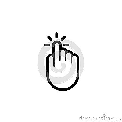 Click finger hand press push vector pointer icon Vector Illustration