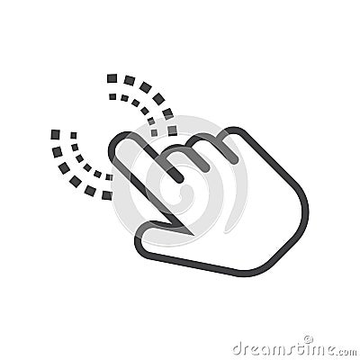 Click hand icon. Cursor finger sign flat vector. Vector Illustration