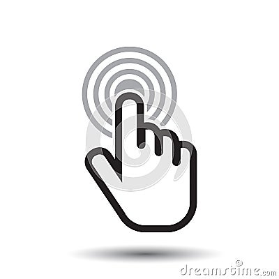 Click hand icon. Cursor finger sign flat vector. Vector Illustration