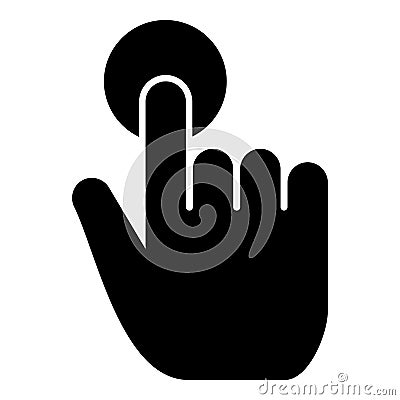 Click hand Touch of hand Finger click on screen surface icon black color vector illustration flat style image Vector Illustration