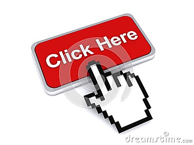 Click here with cursor hand Stock Photo