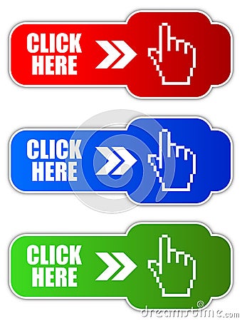 Click Here Vector Button Royalty Free Stock Photography - Image: 19875397