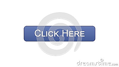 Click here web interface button violet color, browsing web-site, advertising Stock Photo