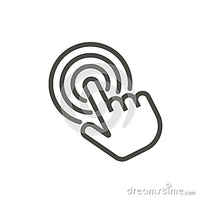 Click icon vector. Line touch finger symbol. Vector Illustration