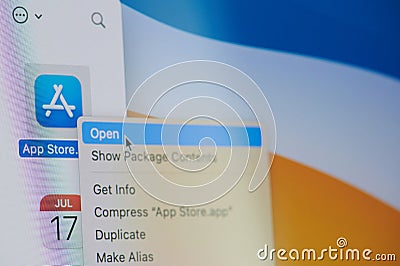 Click and open app store Editorial Stock Photo