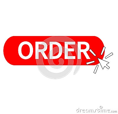 Click order button on white background. click order sign. flat style. order button symbol Vector Illustration
