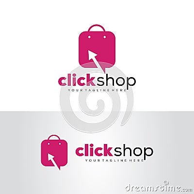 Click Shop Logo Design Template Vector Illustration