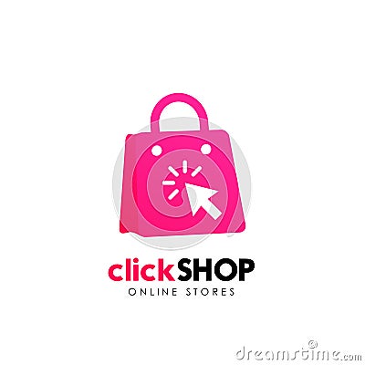 click shop logo icon design. online shop logo designs template Vector Illustration