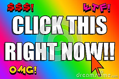 Clickbait flashy colors Stock Photo