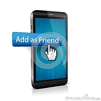 Clicked Add Friend Button Illustration for Social Media Vector Illustration