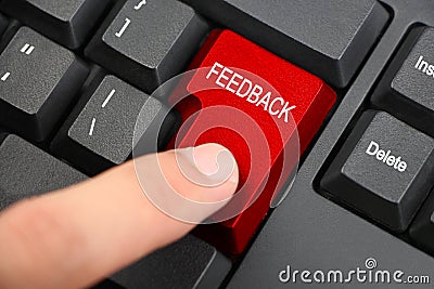 Clicking Feedback Button Stock Photo