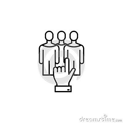 client, customer types, hand icon. Element of growth hacking icon. Thin line icon for website design and development, app Stock Photo