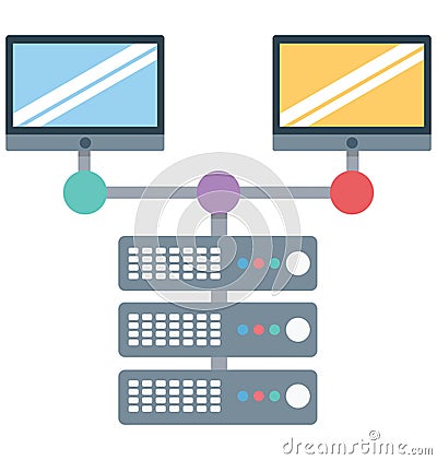 Client server, computer sharing Isolated which can be easily edit or modified Vector Illustration