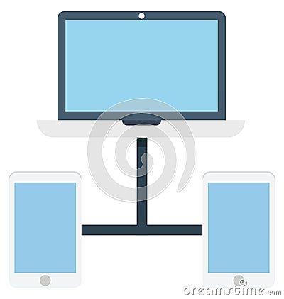 Client server, mobile data share isolated which can be easily edit or modified Vector Illustration