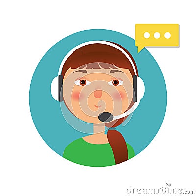 Client service and communication concept. Call center op Stock Photo